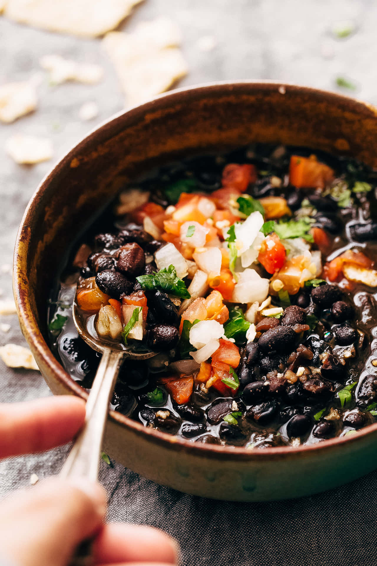 This hearty black bean soup makes for the perfect autumn meal. Wallpaper
