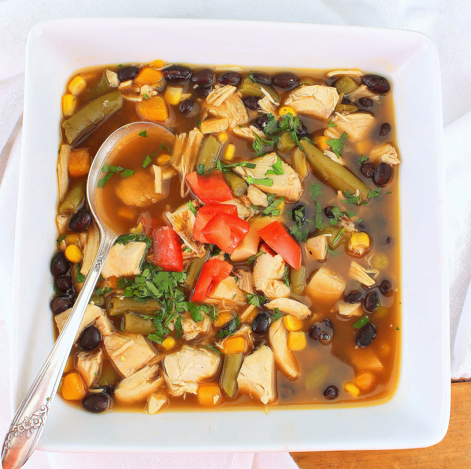 Enjoy a piping hot bowl of Black Bean Soup Wallpaper