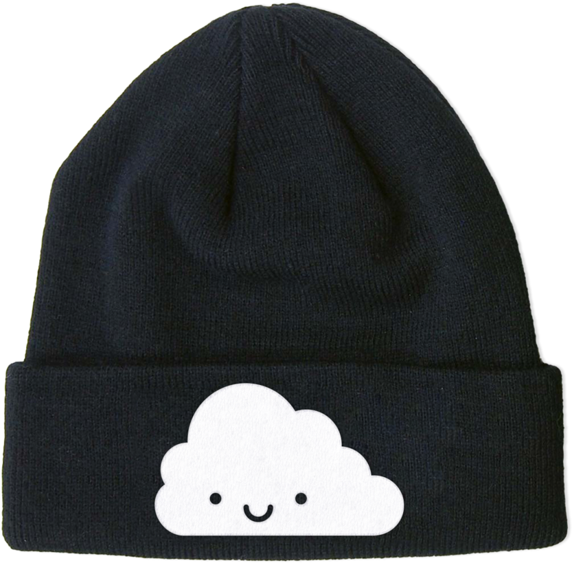 Black Beanie Cute Cloud Design PNG