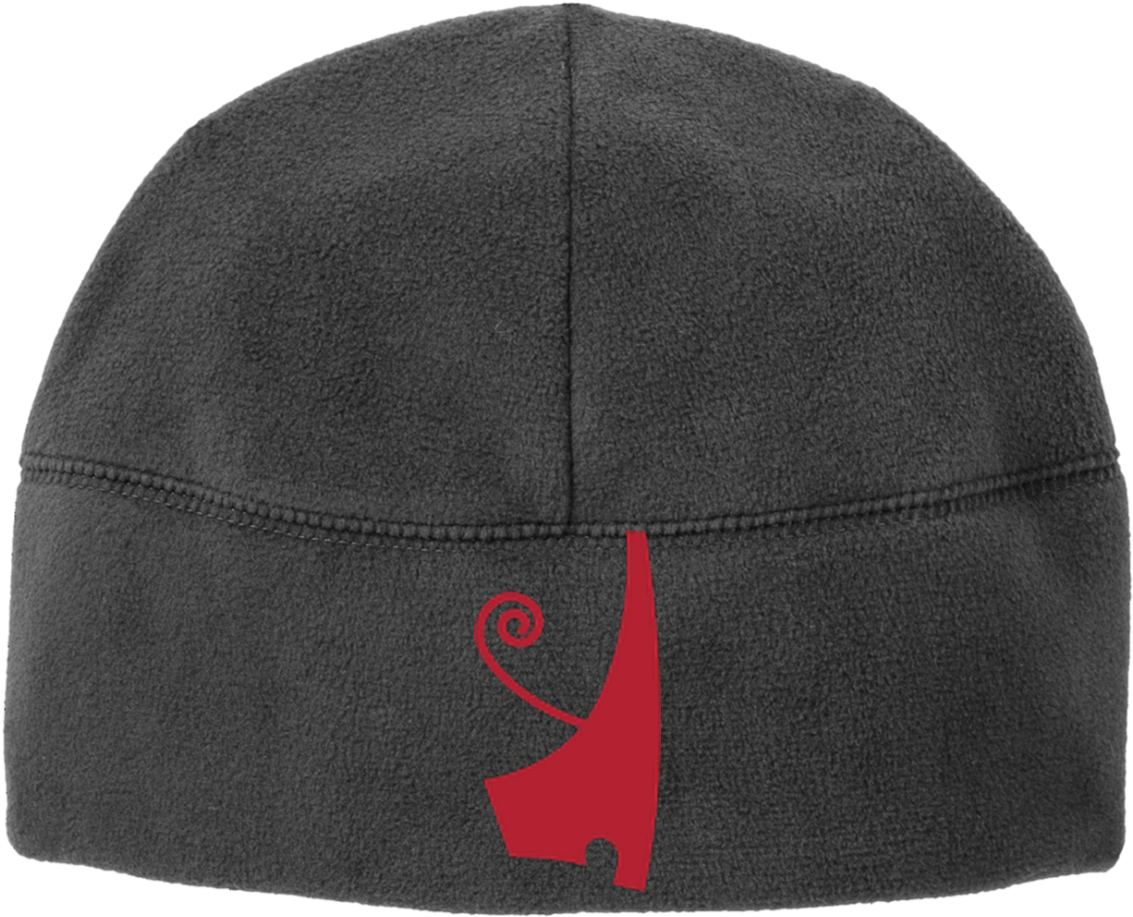 Black Beanie Red Abstract Design PNG