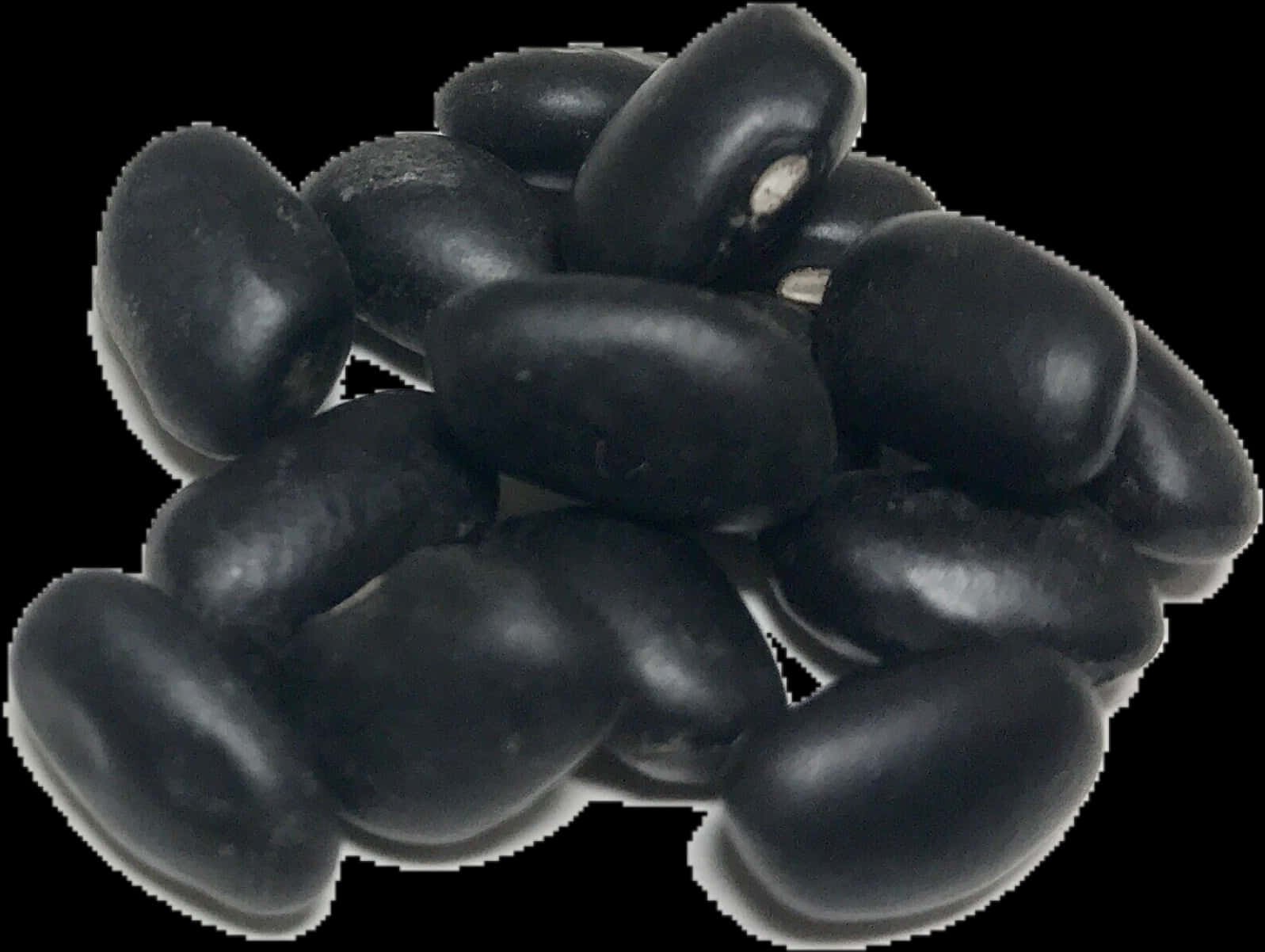 Black Beans Pile Isolated Background PNG