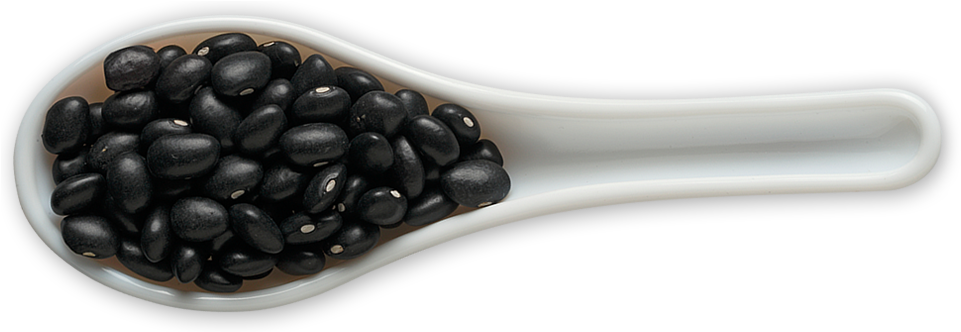 Black Beansin White Spoon PNG