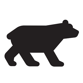 Black Bear Silhouette Icon PNG