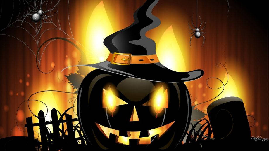 Download Black Big Pumpkin Halloween Phone Wallpaper 