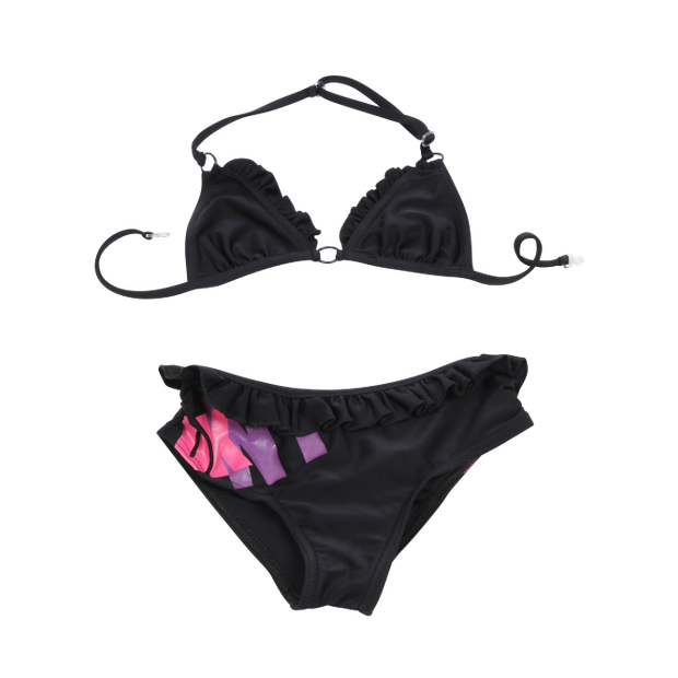 Black Bikiniwith Pink Accents PNG