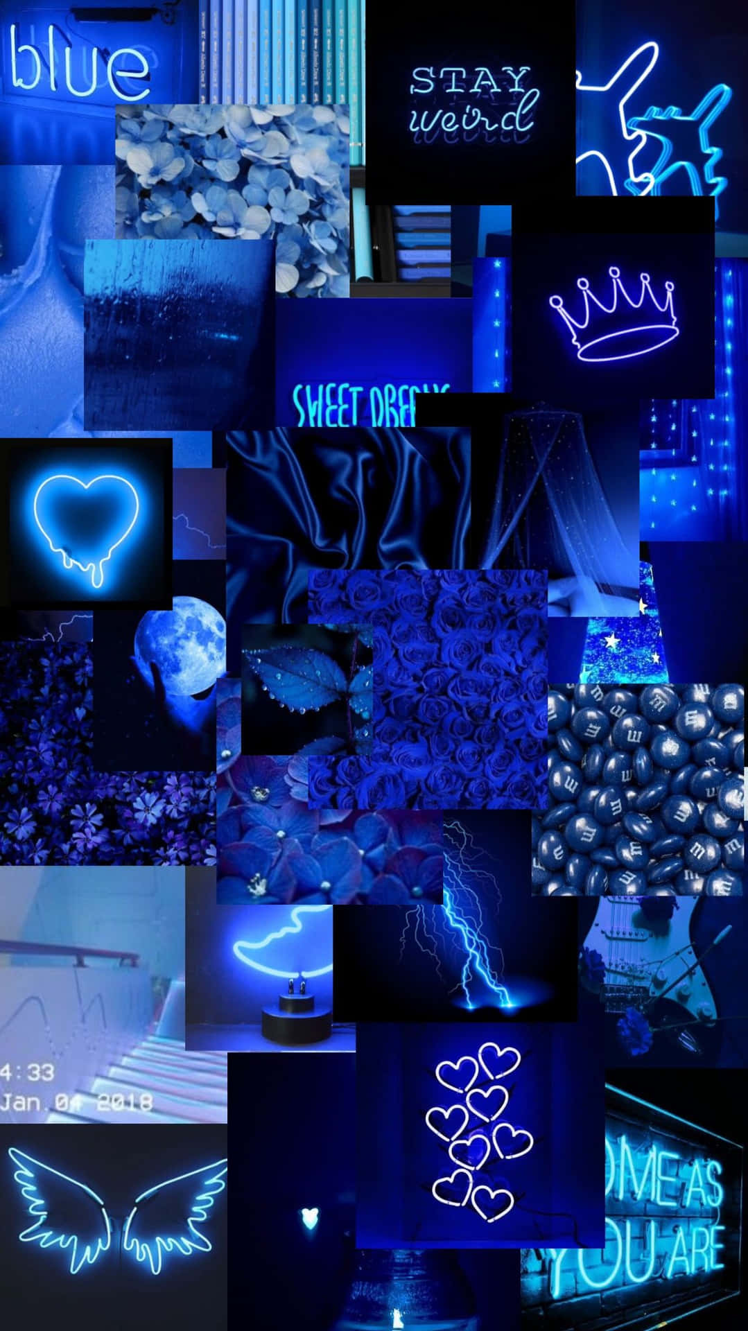 Black Blue Aesthetic Collage Wallpaper