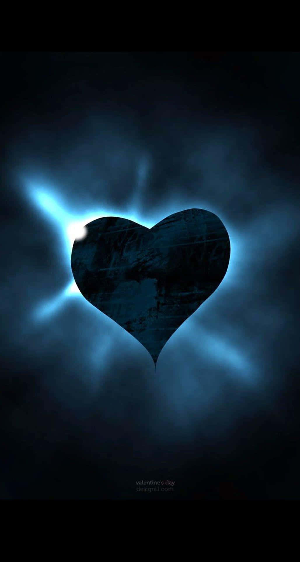 Black Blue Heart Iphone Wallpaper
