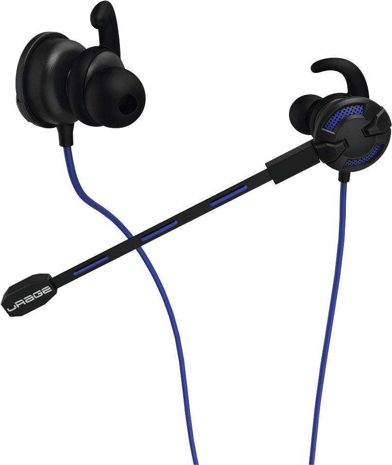 Black Blue In Ear Wireless Headphones PNG