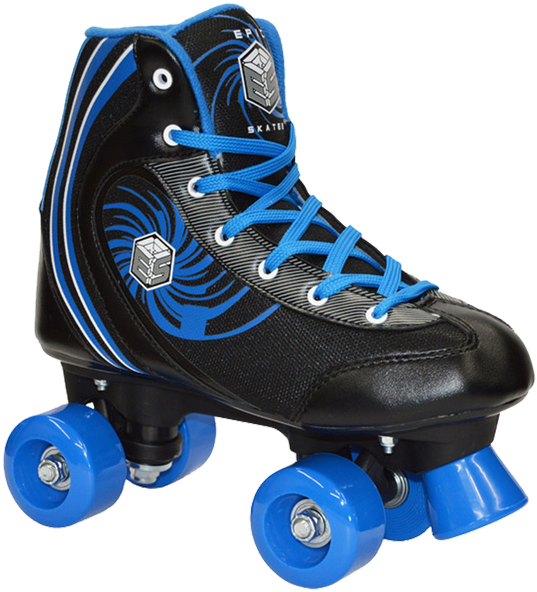 Black Blue Quad Roller Skate PNG