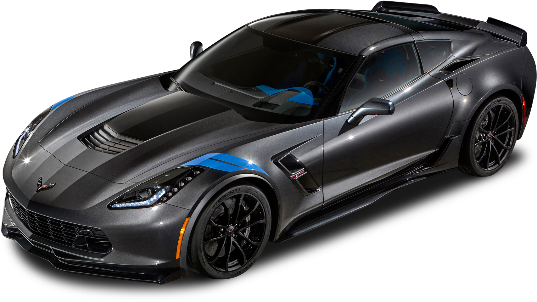 Black Blue Sports Car PNG