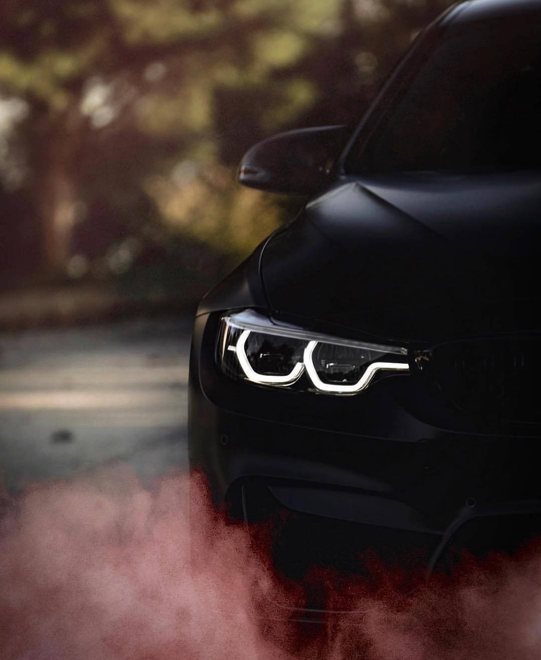 Black BMW M With Smoke Wallpaper