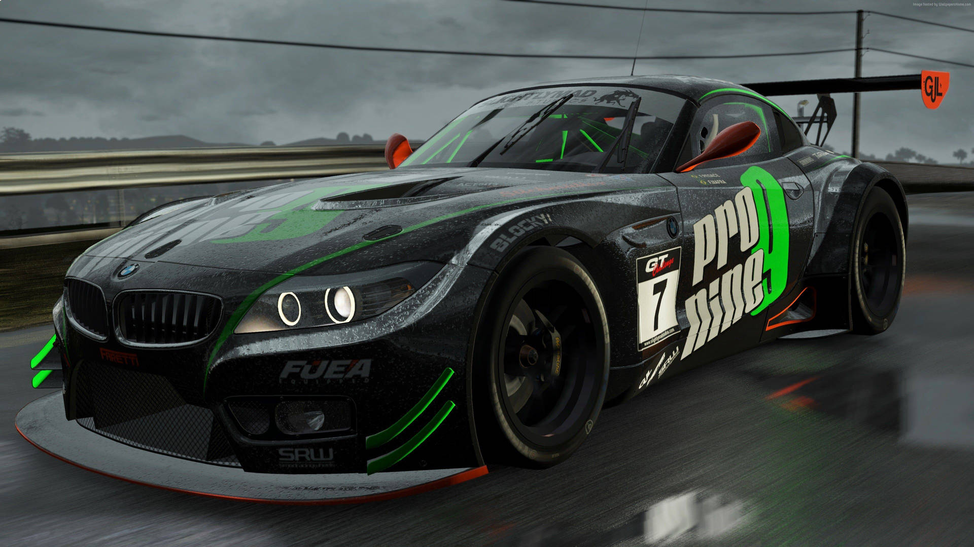 Intense Racing Action with the Black BMW Z4 GT3 in Project Cars Wallpaper