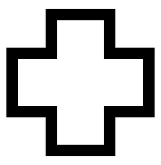 Black Bold Cross Graphic PNG