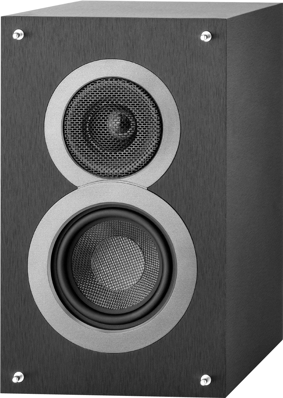 Black Bookshelf Speaker Closeup PNG