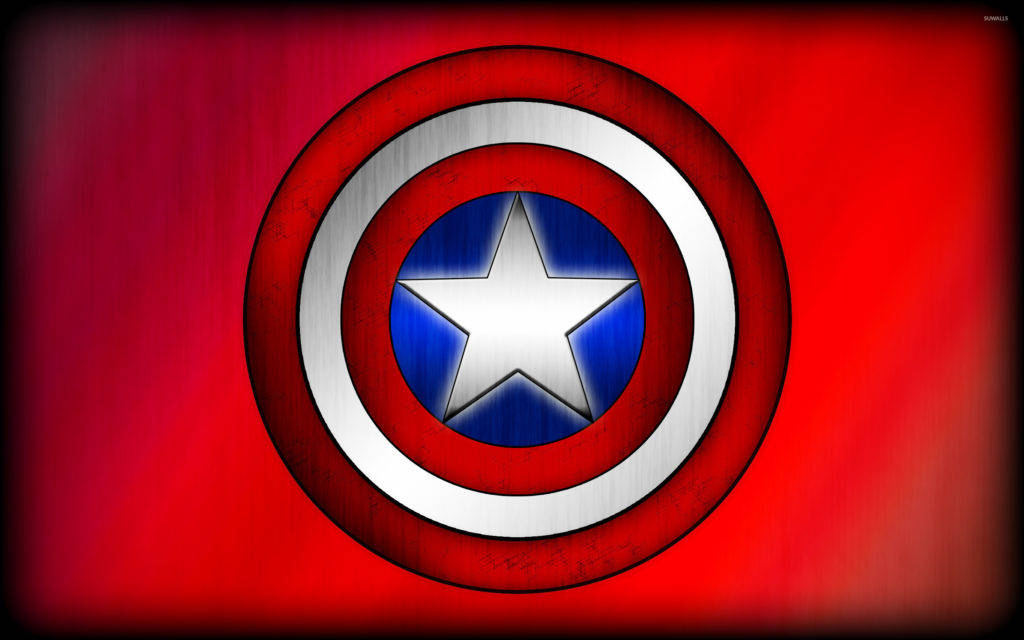 Svartram Röd Captain America-sköld. Wallpaper