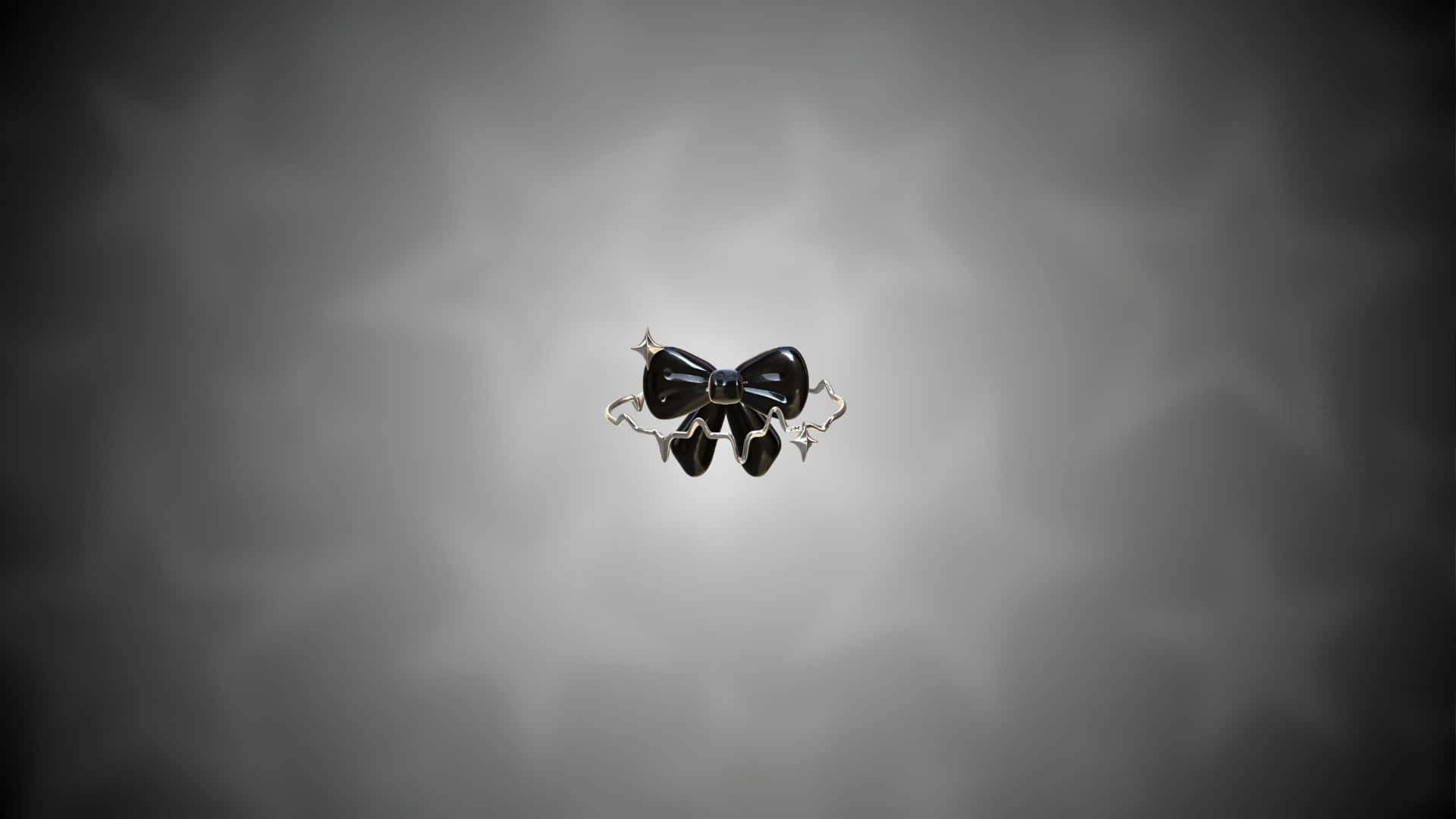 Black Bow On Gray Background Wallpaper