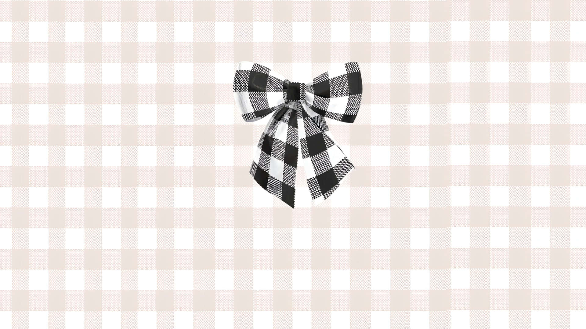 Black Bow On Plaid Background Wallpaper