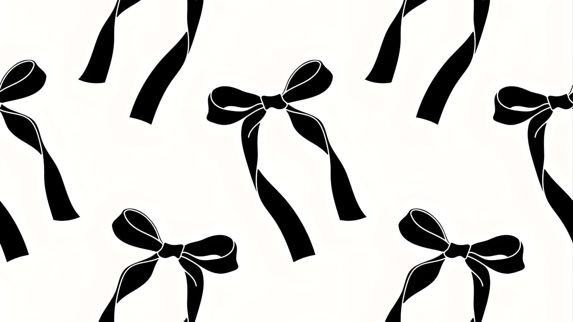 Black Bow Pattern Wallpaper