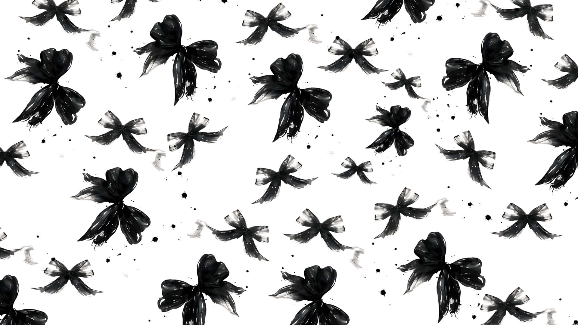 Black Bow Pattern Wallpaper