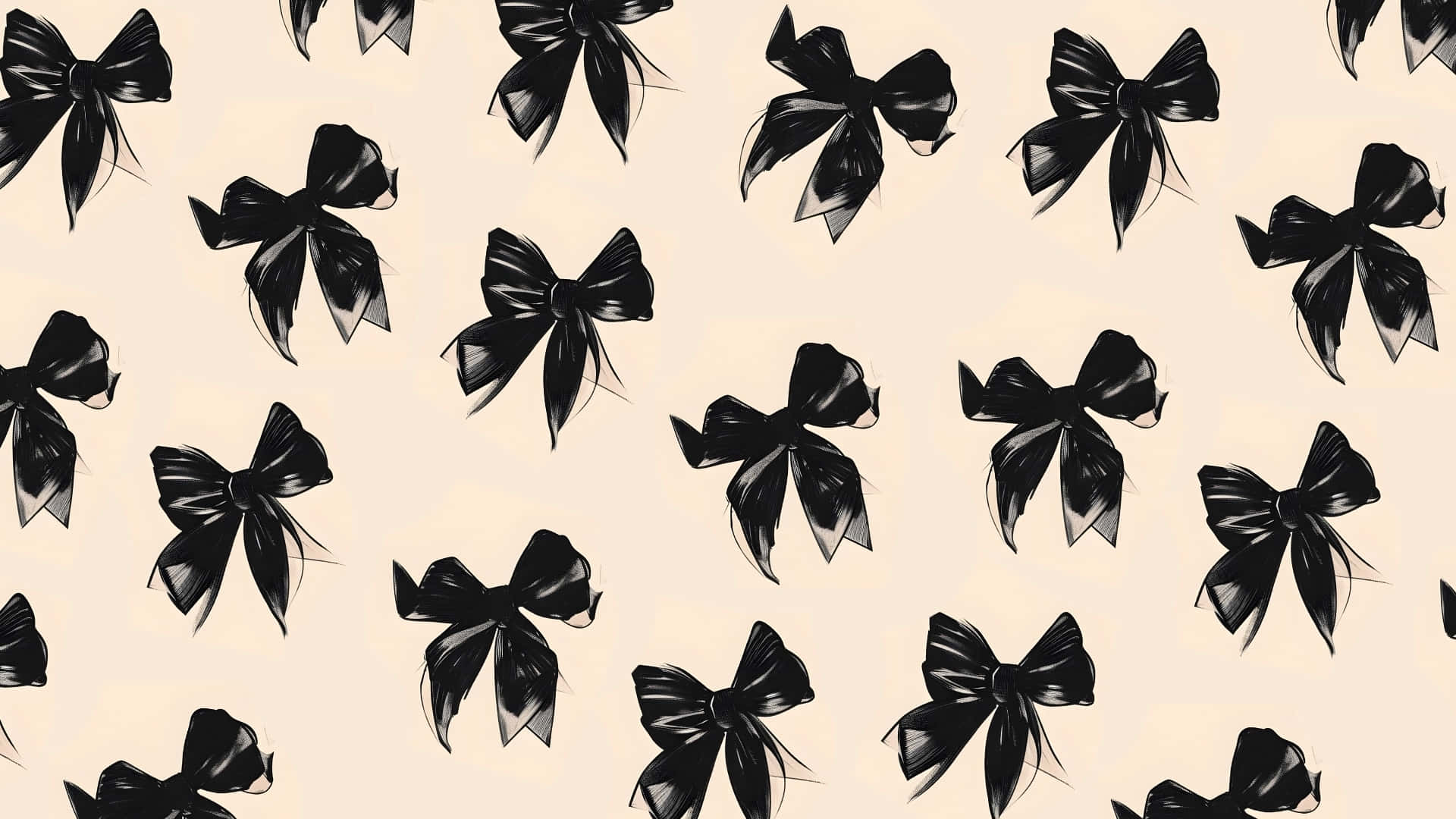 Black Bow Pattern Wallpaper