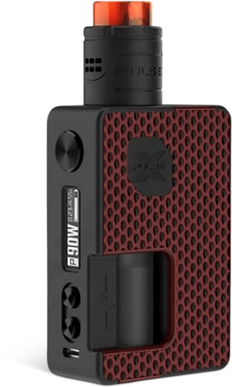 Black Box Vape Modwith Red Details PNG