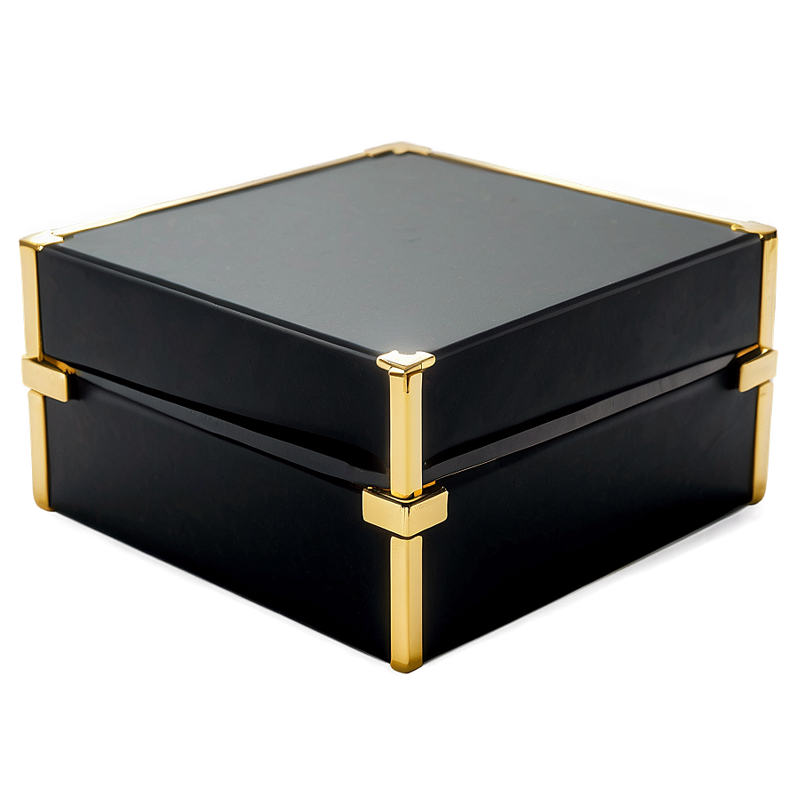 Black Box With Gold Trim Png 05252024 PNG