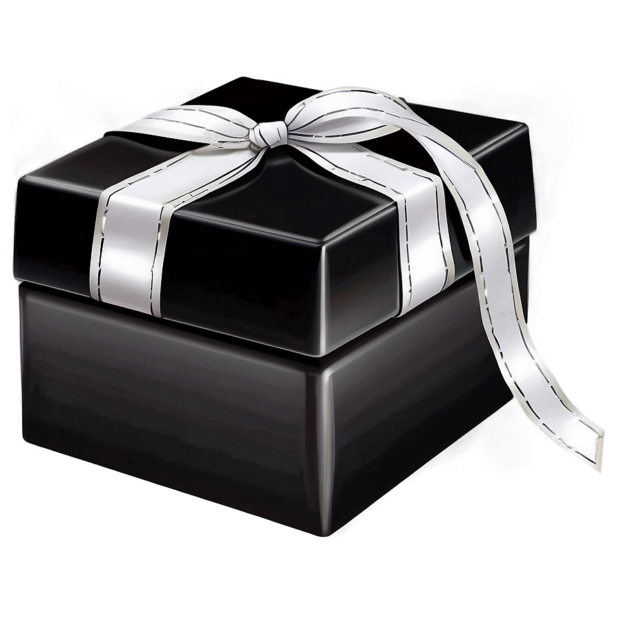 Black Box With White Ribbon Png 15 PNG