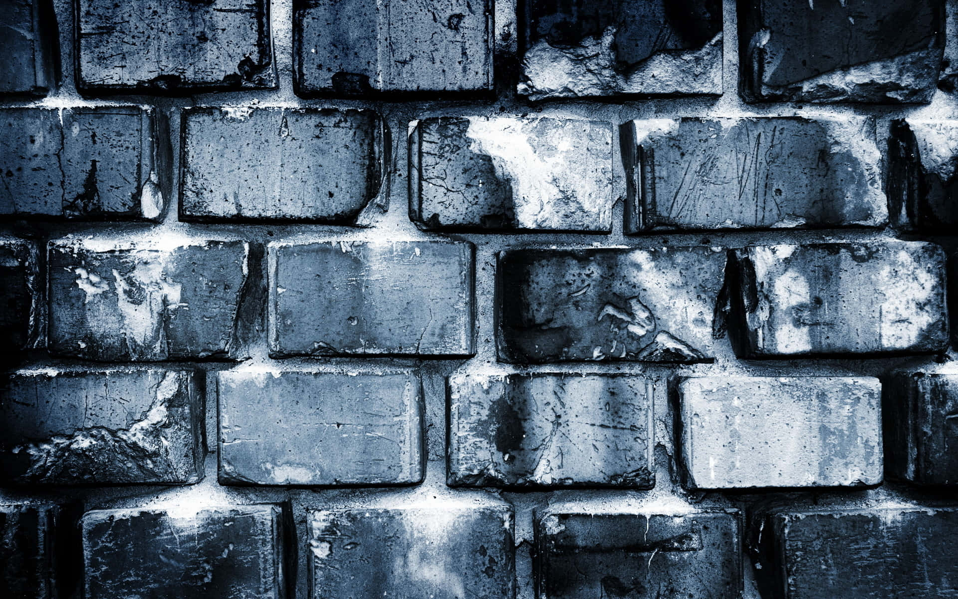 A Brick Wall With A Blue Background