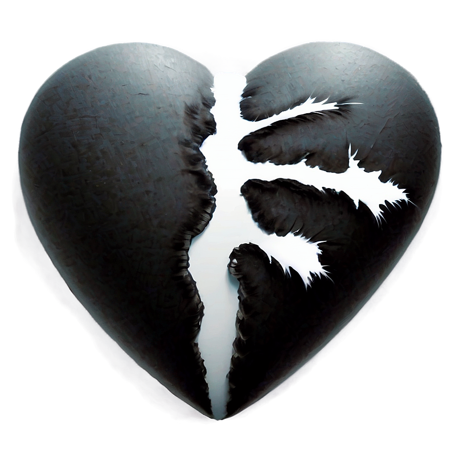 Black Broken Heart Art Png 44 PNG