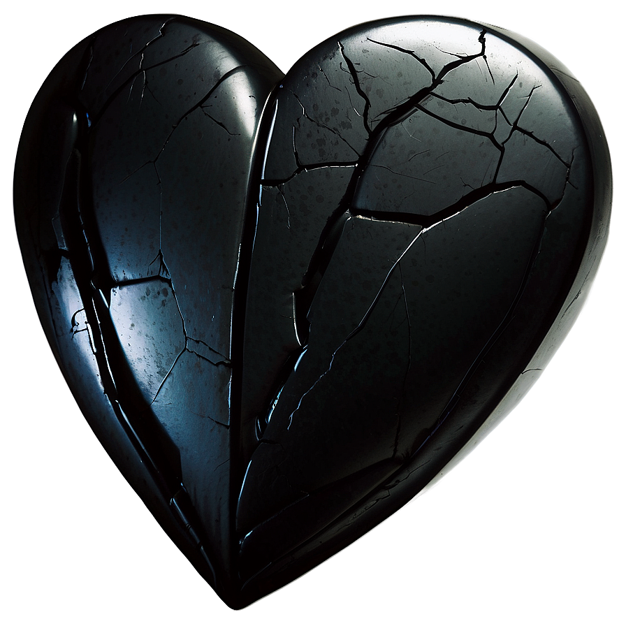 Black Broken Heart Art Png Wtb85 PNG