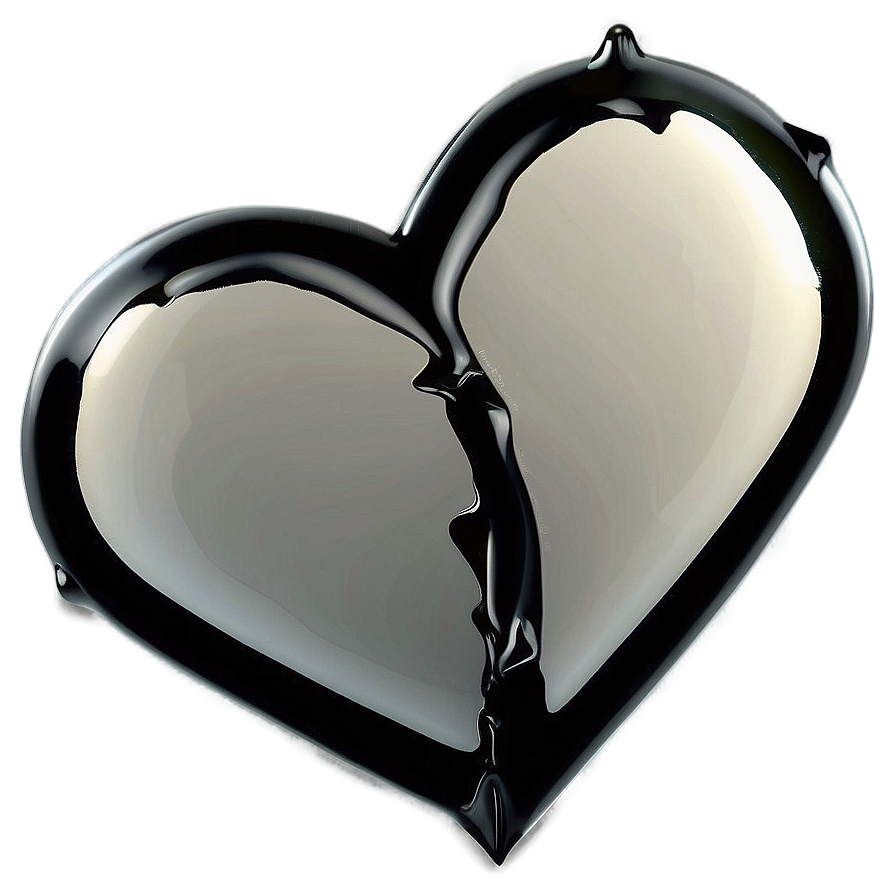 Black Broken Heart B PNG