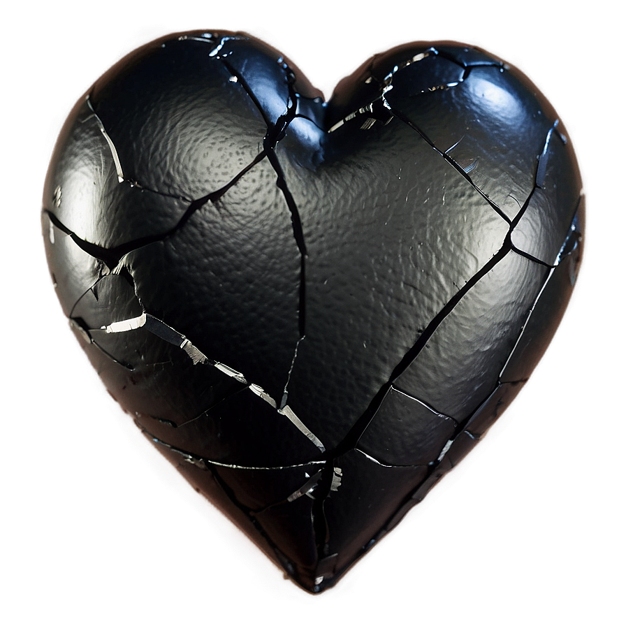 Black Broken Heart Clipart Png 06252024 PNG