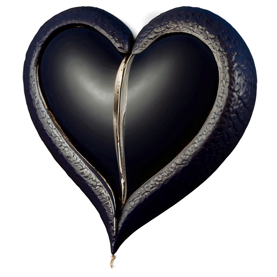 Black Broken Heart Clipart Png Axc90 PNG