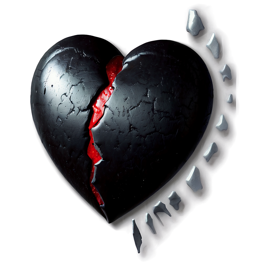 Black Broken Heart Clipart Png Pdy PNG