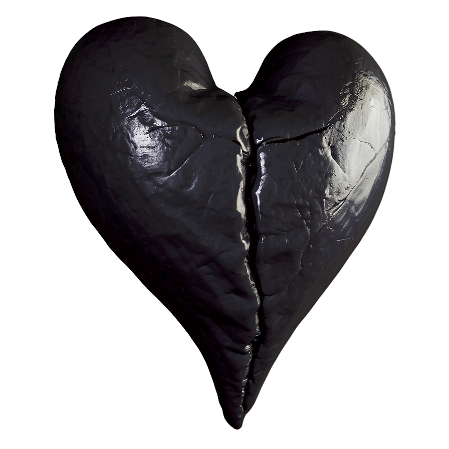 Black Broken Heart D PNG