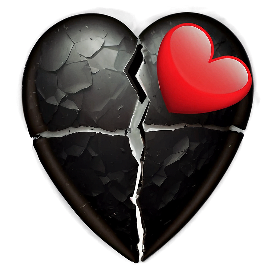 Black Broken Heart Emoji Png 06252024 PNG