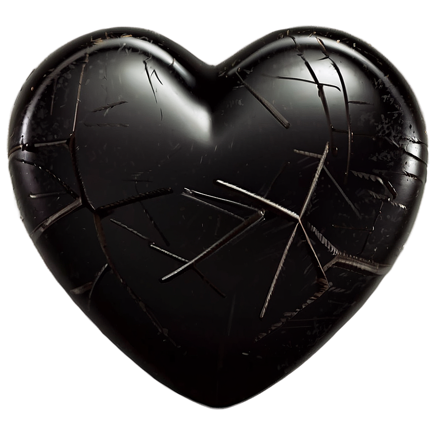 Black Broken Heart Emoji Png 06252024 PNG