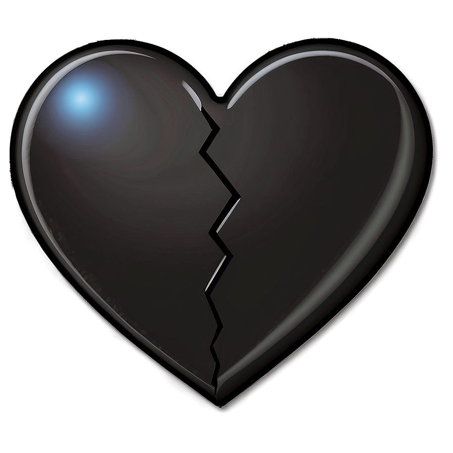 Black Broken Heart Emoji Png 71 PNG