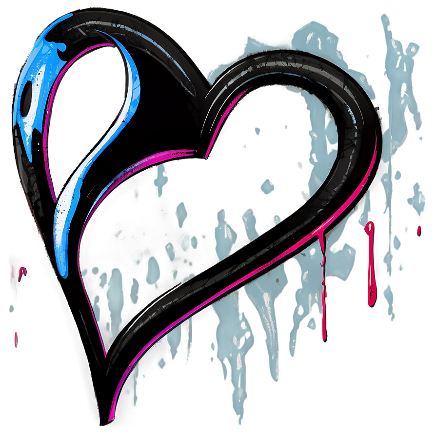 Black Broken Heart Graffiti Png Rus PNG