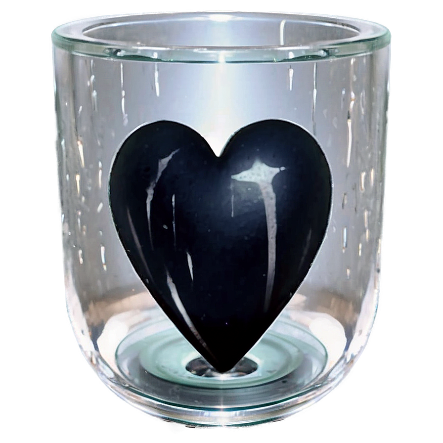 Black Broken Heart In Glass Png 57 PNG