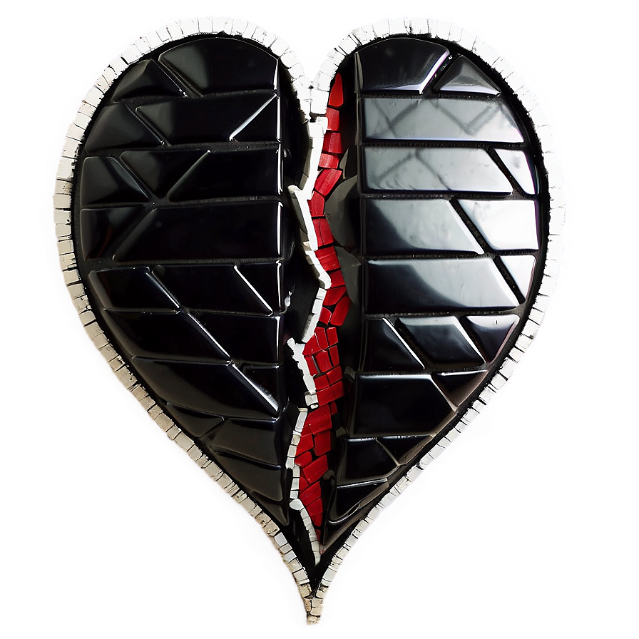 Black Broken Heart Mosaic Png 87 PNG