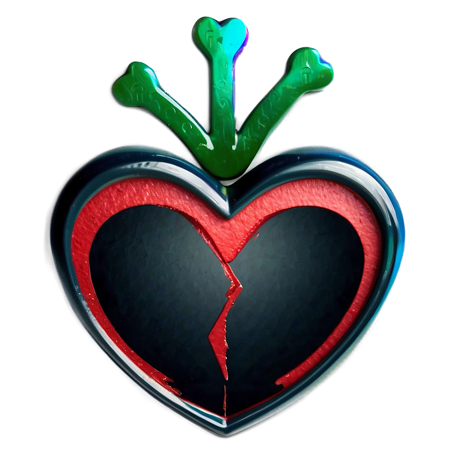 Black Broken Heart On Black Background Png 06252024 PNG