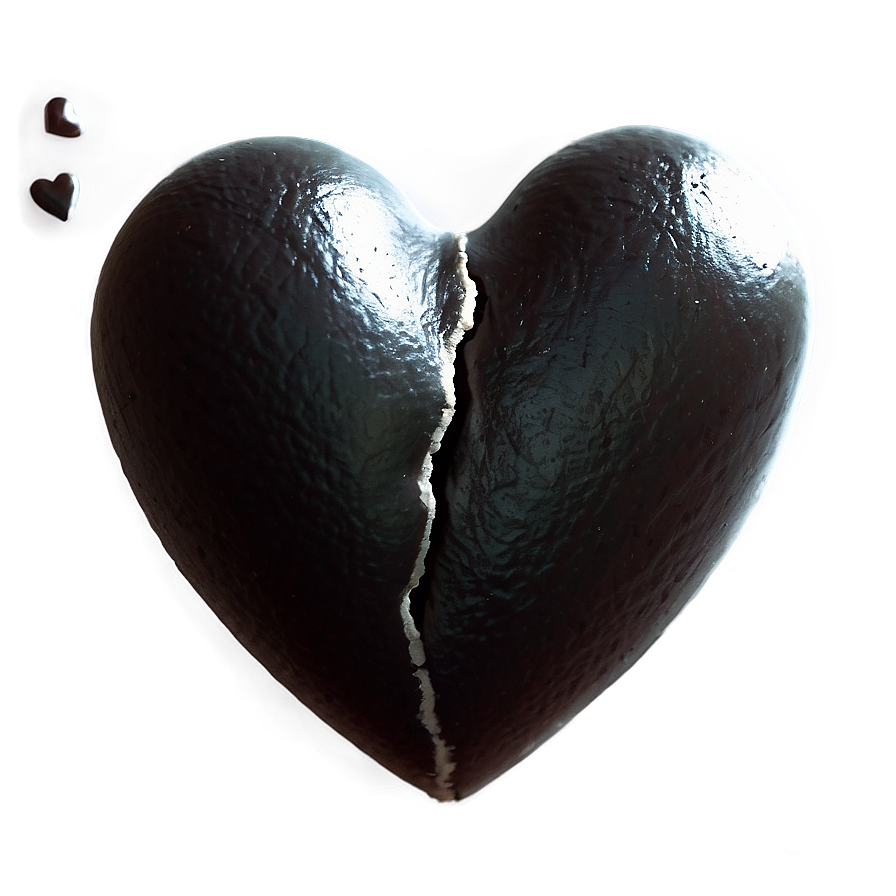 Black Broken Heart On Black Background Png 06252024 PNG