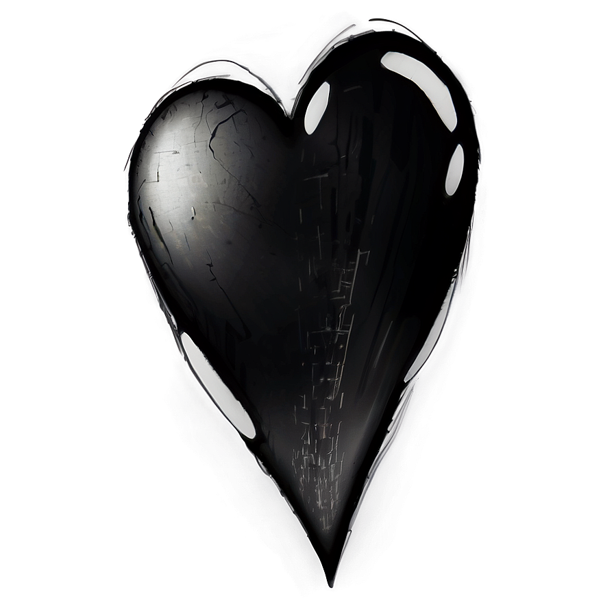 Black Broken Heart Sketch Png 54 PNG