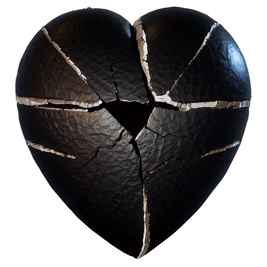 Black Broken Heart Symbol Png 06252024 PNG