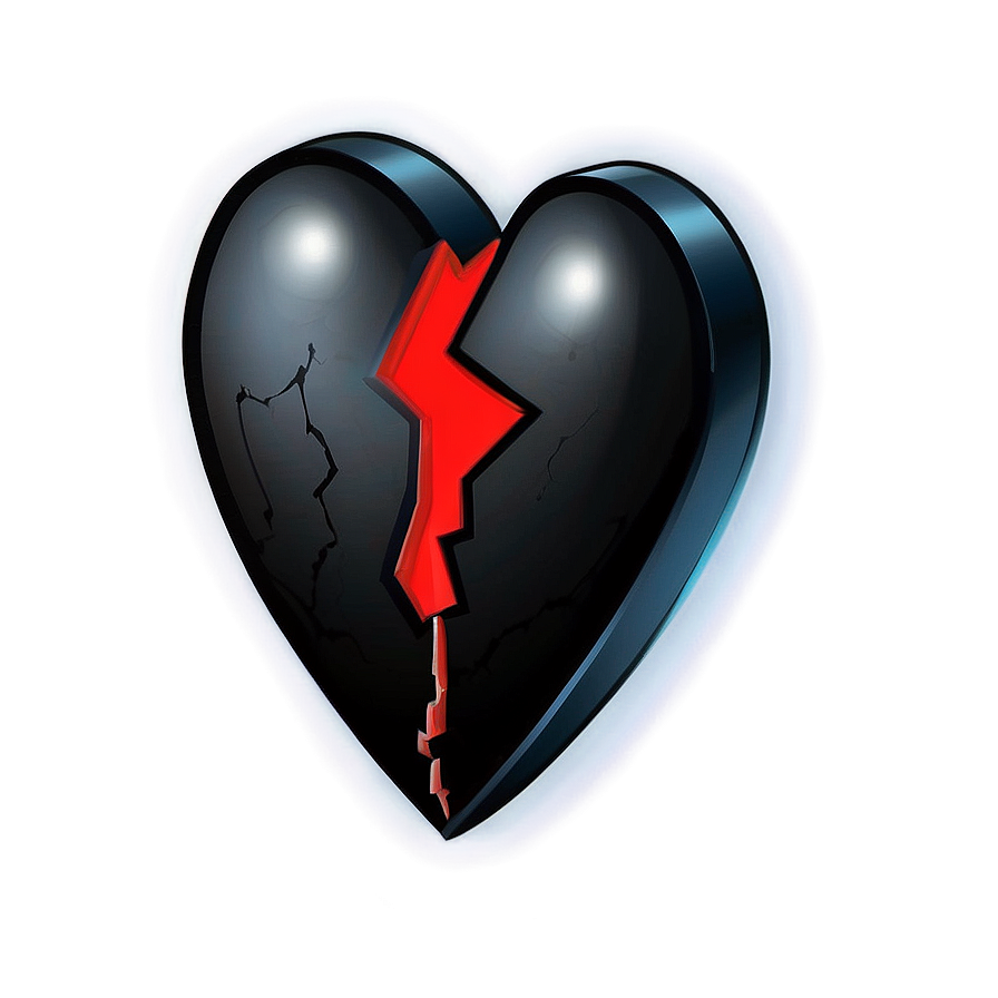 Black Broken Heart Symbol Png 1 PNG