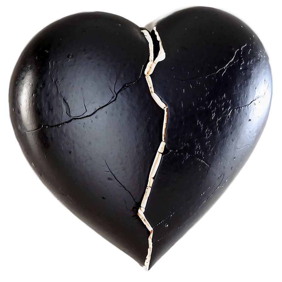 Black Broken Heart Symbol Png 23 PNG