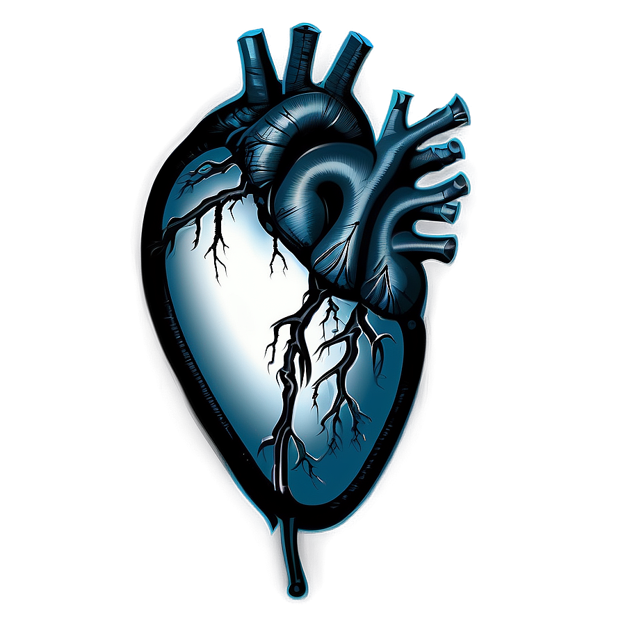 Black Broken Heart Tattoo Design Png 46 PNG