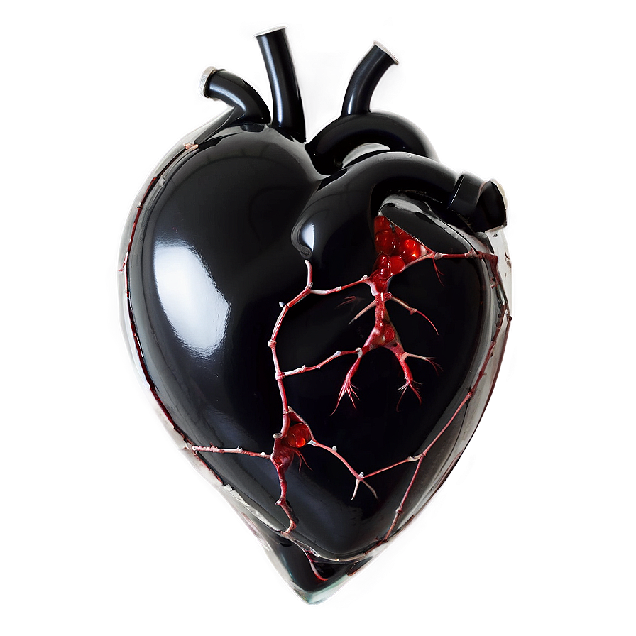 Black Broken Heart Transparent Background Png 06252024 PNG