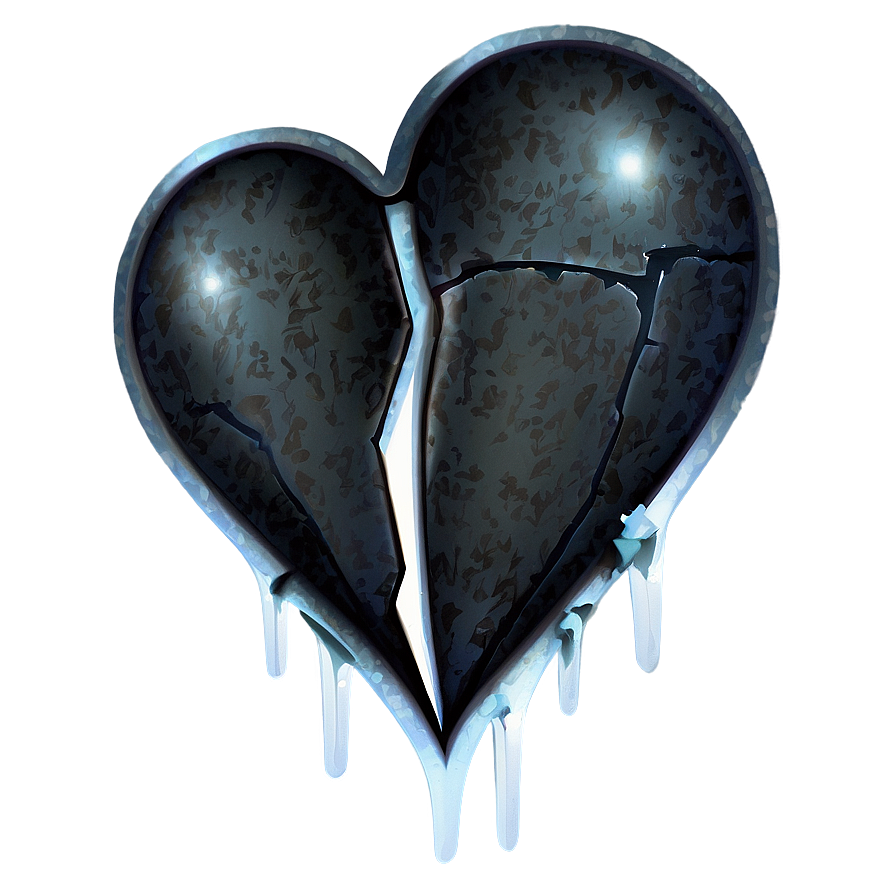 Black Broken Heart Transparent Background Png Vqr34 PNG